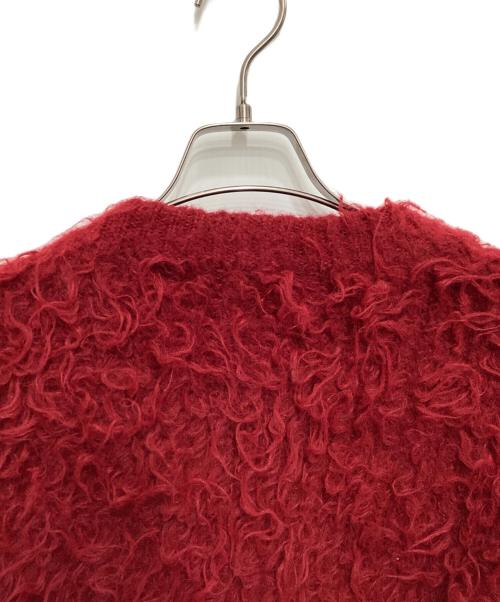 Andequal（アンドコール）Andequal (アンドコール) unique button knit cardigan レッド サイズ:freeの古着・服飾アイテム