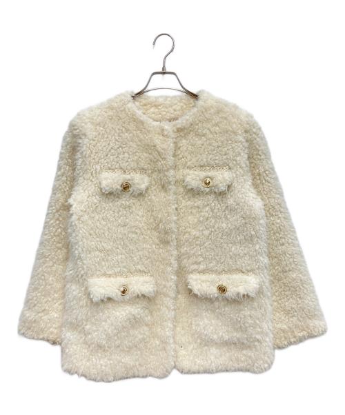 HER LIP TO（ハーリップトゥ）HER LIP TO (ハーリップトゥ) Royal Faux Fur Coat アイボリー サイズ:Sの古着・服飾アイテム