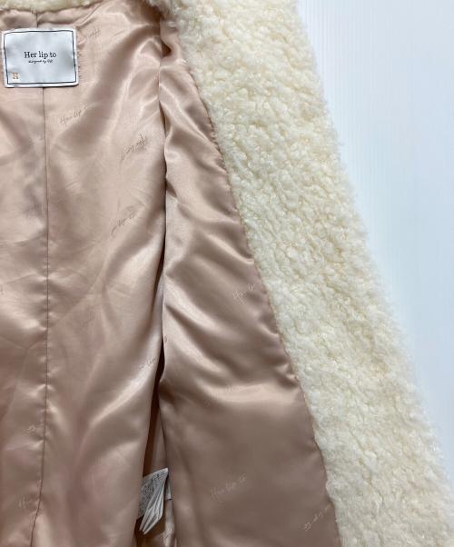 HER LIP TO（ハーリップトゥ）HER LIP TO (ハーリップトゥ) Royal Faux Fur Coat アイボリー サイズ:Sの古着・服飾アイテム