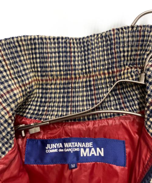 COMME des GARCONS JUNYA WATANABE MAN（コムデギャルソンジュンヤワタナベマン）COMME des GARCONS JUNYA WATANABE MAN (コム デ ギャルソン ジュンヤ ワタナベ マン) チェック柄中綿ジャケット ネイビー サイズ:Mの古着・服飾アイテム