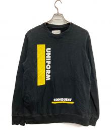 sacai（サカイ）の古着「プリント クルーネック スウェット」｜ブラック