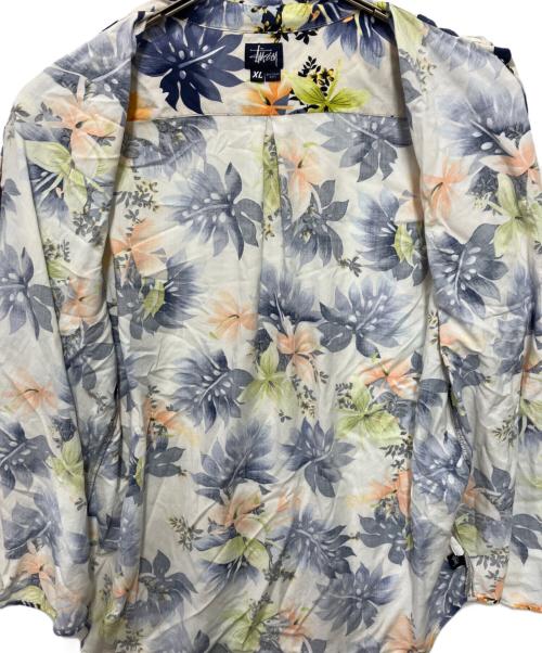 stussy（ステューシー）stussy (ステューシー) 90'sアロハシャツ ホワイト×ブルー サイズ:XLの古着・服飾アイテム