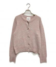 green label relaxing×ADER.bijoux（グリーンレーベルリラクシング×アデルビジュー）の古着「リボンボタンカーディガン」｜ピンク