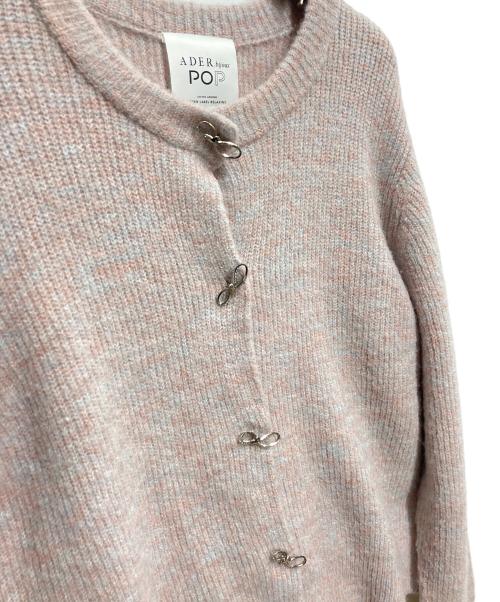 green label relaxing（グリーンレーベルリラクシング）green label relaxing (グリーンレーベルリラクシング) ADER.bijoux (アデルビジュー) リボンボタンカーディガン ピンク サイズ:FREEの古着・服飾アイテム