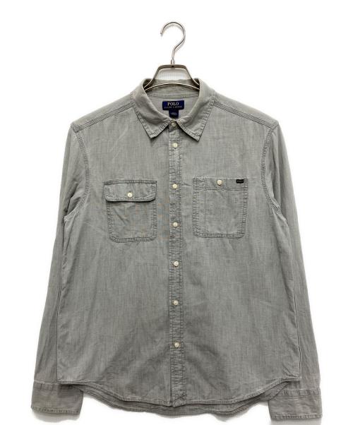 POLO RALPH LAUREN（ポロ・ラルフローレン）POLO RALPH LAUREN (ポロ・ラルフローレン) ワークシャンブレーシャツ グレー サイズ:XLの古着・服飾アイテム