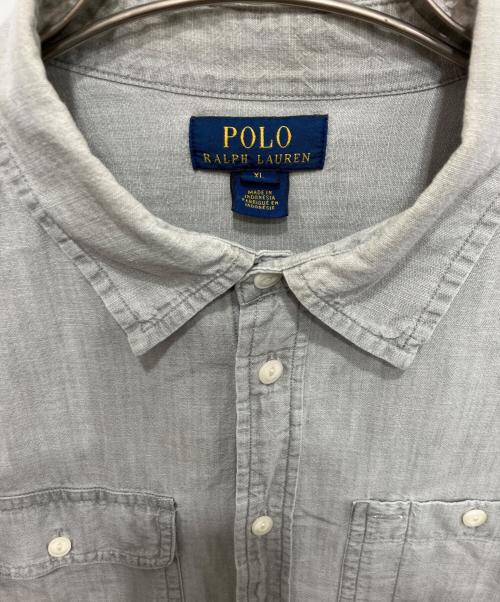 POLO RALPH LAUREN（ポロ・ラルフローレン）POLO RALPH LAUREN (ポロ・ラルフローレン) ワークシャンブレーシャツ グレー サイズ:XLの古着・服飾アイテム