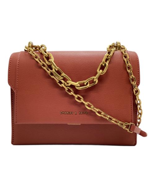 CHARLES & KEITH（チャールズアンドキース）CHARLES & KEITH (チャールズアンドキース) フロントフラップ チェーンハンドルクロスボディバッグ ブラウンの古着・服飾アイテム