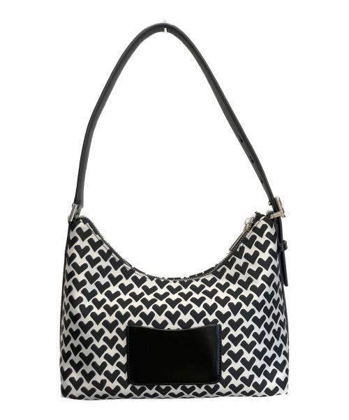 Kate Spade（ケイトスペード）Kate Spade (ケイトスペード) サムアイコン ハート ジャガードバッグ ホワイト×ブラックの古着・服飾アイテム