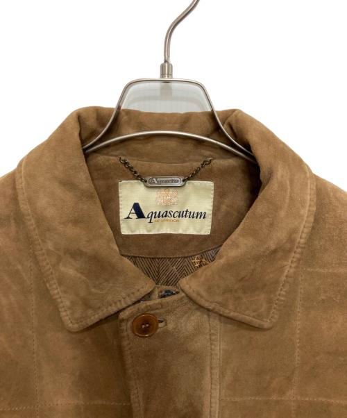 Aquascutum（アクアスキュータム）Aquascutum (アクアスキュータム) スウェードハンティングコート ブラウン サイズ:50の古着・服飾アイテム