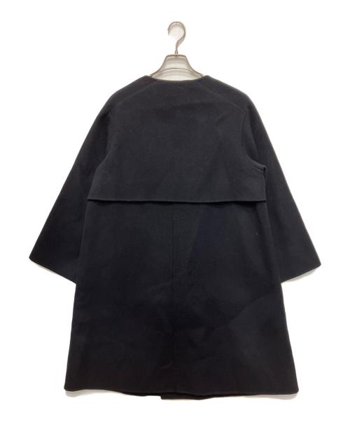 GALERIE VIE（ギャルリーヴィー）GALERIE VIE (ギャルリーヴィー) ダブルフェイスノーカラーコート ネイビー サイズ:36の古着・服飾アイテム