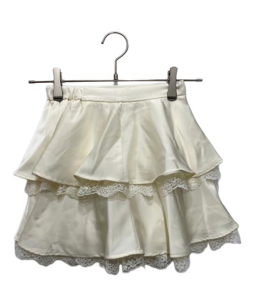robe de fleurs（ローブ ド フルール）robe de fleurs (ローブ ド フルール) ティアードスカートツーピースフレアミニキャバドレス アイボリー サイズ:XS 未使用品の古着・服飾アイテム