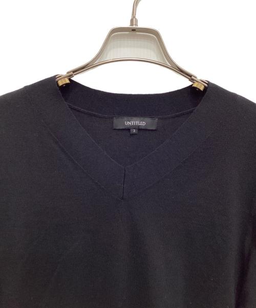 UNTITLED（アンタイトル）UNTITLED (アンタイトル) シルクウールカシミヤ Vネックニット セーター ブラック サイズ:2の古着・服飾アイテム