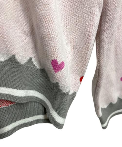 Kate Spade（ケイトスペード）Kate Spade (ケイトスペード) バレンタイン Vネックニット ピンク サイズ:Sの古着・服飾アイテム