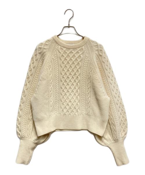 UNITED ARROWS TOKYO（ユナイテッドアローズトウキョウ）UNITED ARROWS TOKYO (ユナイテッドアローズトウキョウ) ケーブルニット ホワイト サイズ:FREEの古着・服飾アイテム