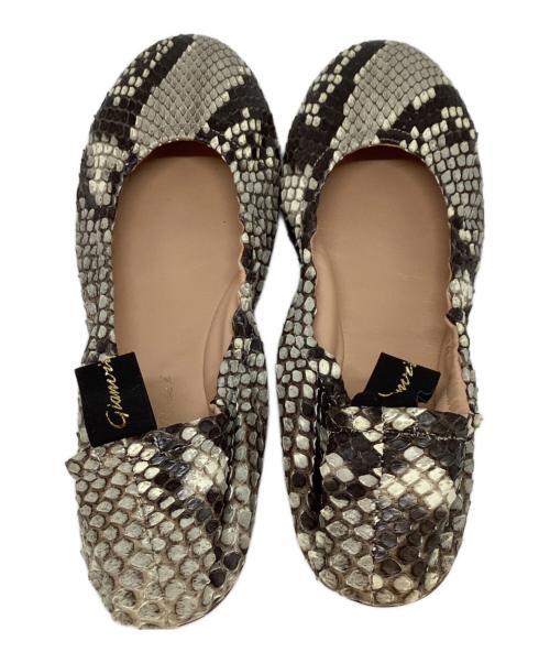 Gianvito Rossi（ジャンヴィト ロッシ）Gianvito Rossi (ジャンヴィト ロッシ) パイソンバレエパンプス グレー サイズ:SIZE37の古着・服飾アイテム