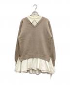 Lily Brownリリーブラウン）の古着「シャツドッキングワンピース」｜アイボリー