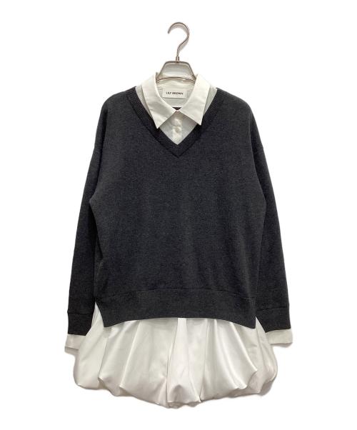 Lily Brown（リリーブラウン）Lily Brown (リリーブラウン) ニットドッキングワンピース グレー サイズ:freeの古着・服飾アイテム