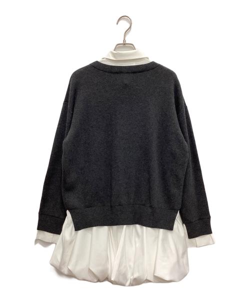 Lily Brown（リリーブラウン）Lily Brown (リリーブラウン) ニットドッキングワンピース グレー サイズ:freeの古着・服飾アイテム
