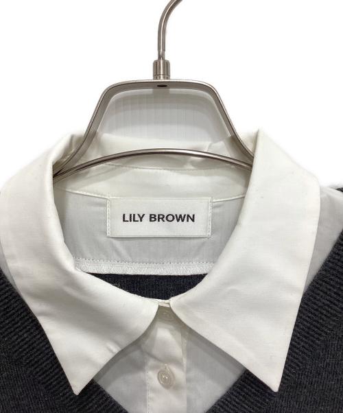 Lily Brown（リリーブラウン）Lily Brown (リリーブラウン) ニットドッキングワンピース グレー サイズ:freeの古着・服飾アイテム