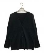 HOMME PLISSE ISSEY MIYAKEオム プリッセ イッセイ ミヤケ）の古着「BASIC プリーツカーディガン」｜ブラック
