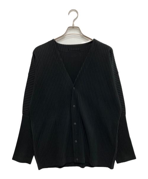 HOMME PLISSE ISSEY MIYAKE（オム プリッセ イッセイ ミヤケ）HOMME PLISSE ISSEY MIYAKE (オム プリッセ イッセイ ミヤケ) BASIC プリーツカーディガン ブラック サイズ:3の古着・服飾アイテム