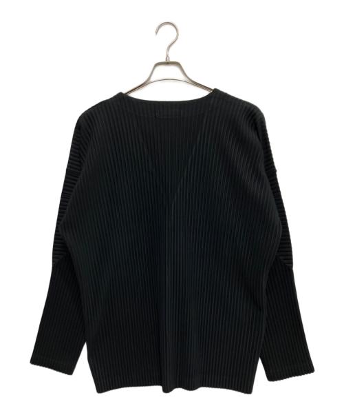 HOMME PLISSE ISSEY MIYAKE（オム プリッセ イッセイ ミヤケ）HOMME PLISSE ISSEY MIYAKE (オム プリッセ イッセイ ミヤケ) BASIC プリーツカーディガン ブラック サイズ:3の古着・服飾アイテム