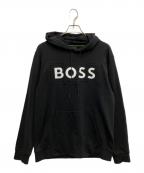 BOSSボス）の古着「ロゴプルオーバーパーカー」｜ブラック