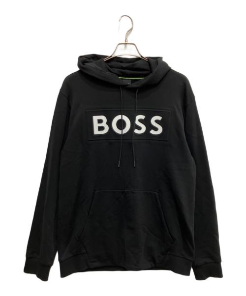 BOSS（ボス）BOSS (ボス) ロゴプルオーバーパーカー ブラック サイズ:Lの古着・服飾アイテム