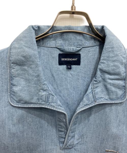 DESCENDANT（ディセンダント）DESCENDANT (ディセンダント) SALOON PULLOVER CHAMBRAY LS SHIRT インディゴ サイズ:2の古着・服飾アイテム
