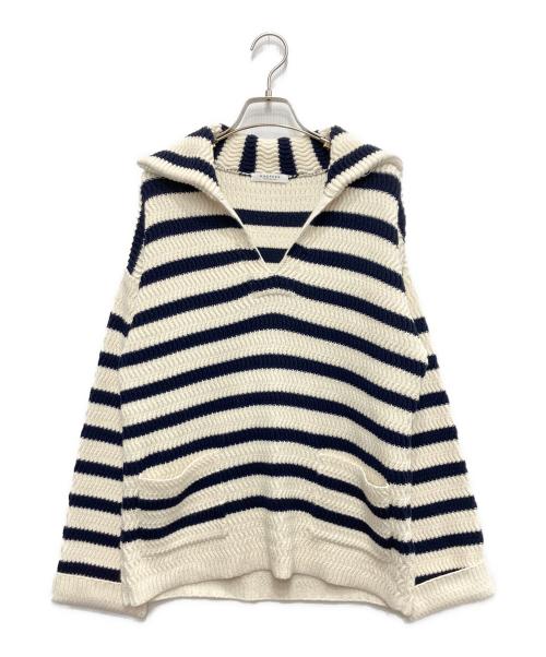 MACPHEE（マカフィー）MACPHEE (マカフィー) ハイブリットコットン スキッパープルオーバー ネイビー×ホワイト サイズ:Sの古着・服飾アイテム