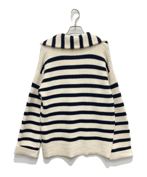 MACPHEE（マカフィー）MACPHEE (マカフィー) ハイブリットコットン スキッパープルオーバー ネイビー×ホワイト サイズ:Sの古着・服飾アイテム