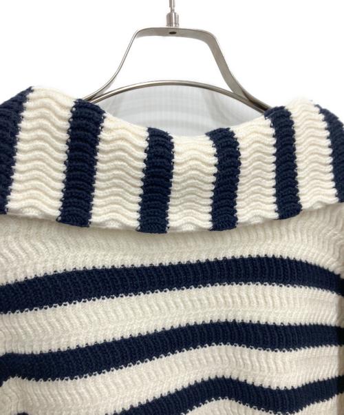 MACPHEE（マカフィー）MACPHEE (マカフィー) ハイブリットコットン スキッパープルオーバー ネイビー×ホワイト サイズ:Sの古着・服飾アイテム