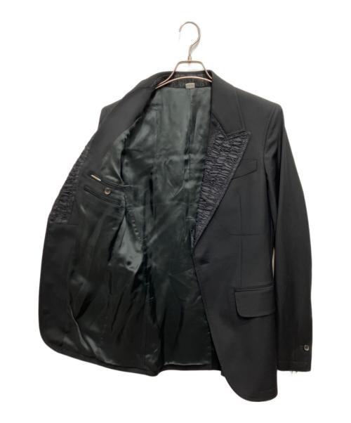 JOHN GALLIANO（ジョンガリアーノ）JOHN GALLIANO (ジョンガリアーノ) ギャザーラペルジャケット ブラック サイズ:46の古着・服飾アイテム