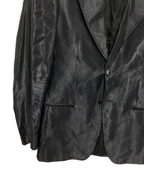 EMPORIO ARMANI（エンポリオ アルマーニ）EMPORIO ARMANI (エンポリオ アルマーニ) サテンテーラードジャケット ブラック サイズ:48の古着・服飾アイテム
