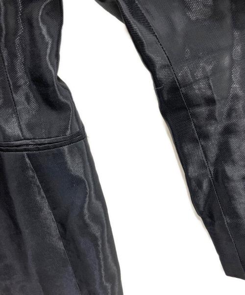 EMPORIO ARMANI（エンポリオ アルマーニ）EMPORIO ARMANI (エンポリオ アルマーニ) サテンテーラードジャケット ブラック サイズ:48の古着・服飾アイテム