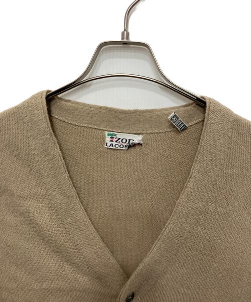 IZOD LACOSTE（アイゾッド ラコステ）IZOD LACOSTE (アイゾッド ラコステ) アクリルカーディガン ベージュ サイズ:Mの古着・服飾アイテム