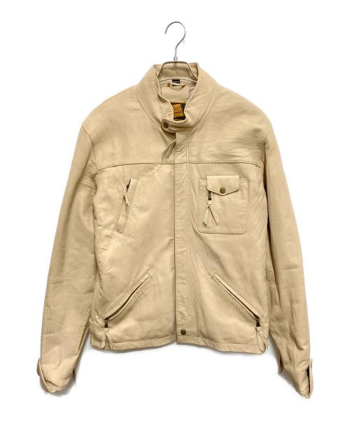 THE DEGNER CLASSIC BRAND（ザ・デグナー・クラシック・ブランド）THE DEGNER CLASSIC BRAND (ザ・デグナー・クラシック・ブランド) レザージャケット アイボリー サイズ:XLの古着・服飾アイテム