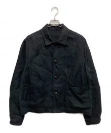 LIDnM（リドム）の古着「LINEN CROPPED CHORE JACKET」｜ブラック