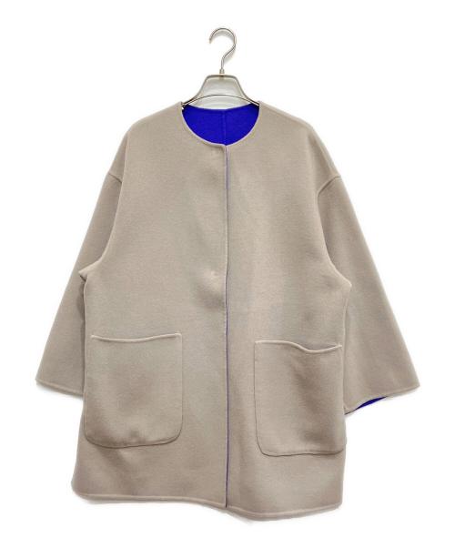 UNITED ARROWS TOKYO（ユナイテッドアローズトウキョウ）UNITED ARROWS TOKYO (ユナイテッドアローズトウキョウ) リバーシブルミドルコート パープル×ベージュ サイズ:36の古着・服飾アイテム