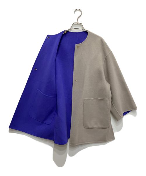 UNITED ARROWS TOKYO（ユナイテッドアローズトウキョウ）UNITED ARROWS TOKYO (ユナイテッドアローズトウキョウ) リバーシブルミドルコート パープル×ベージュ サイズ:36の古着・服飾アイテム