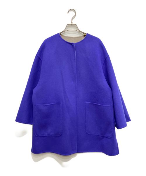 UNITED ARROWS TOKYO（ユナイテッドアローズトウキョウ）UNITED ARROWS TOKYO (ユナイテッドアローズトウキョウ) リバーシブルミドルコート パープル×ベージュ サイズ:36の古着・服飾アイテム