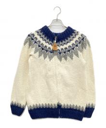 CANADIAN SWEATER（カナディアンセーター）の古着「カウチンニットカーディガン」｜ホワイト