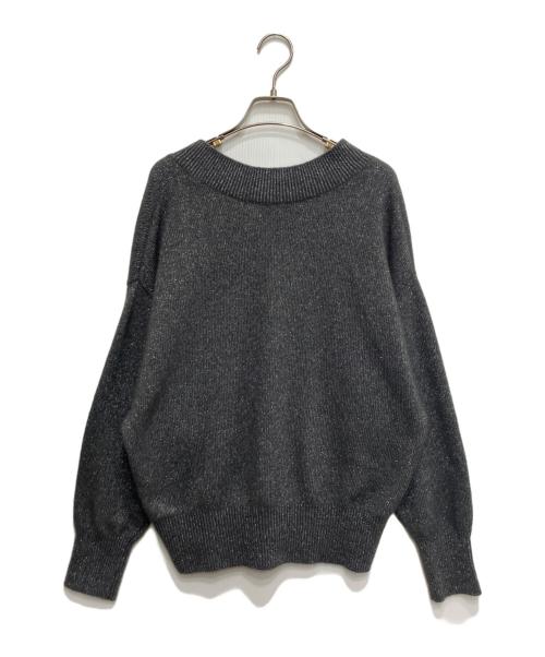 UNITED ARROWS（ユナイテッドアローズ）UNITED ARROWS (ユナイテッドアローズ) フォックス ウール ラメ Vネック ニット グレー サイズ:不明の古着・服飾アイテム