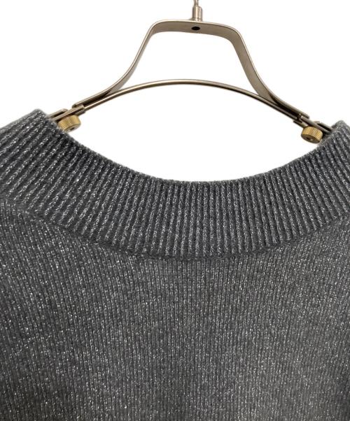 UNITED ARROWS（ユナイテッドアローズ）UNITED ARROWS (ユナイテッドアローズ) フォックス ウール ラメ Vネック ニット グレー サイズ:不明の古着・服飾アイテム