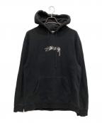 stussyステューシー）の古着「プルオーバーパーカー」｜ブラック