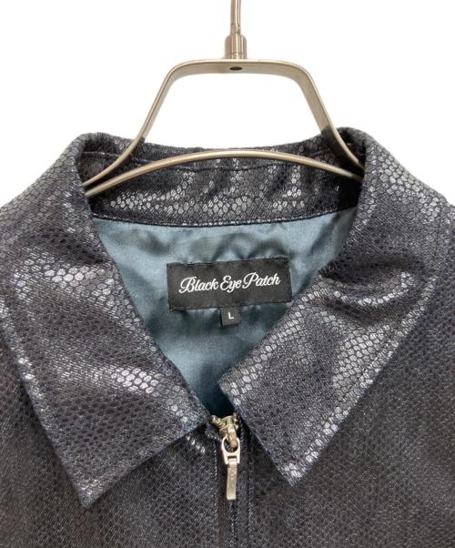 BlackEyePatch（ブラックアイパッチ）BlackEyePatch (ブラックアイパッチ) JEANS LOGO PYTHON COATED DENIM JACKET ブラック サイズ:Lの古着・服飾アイテム