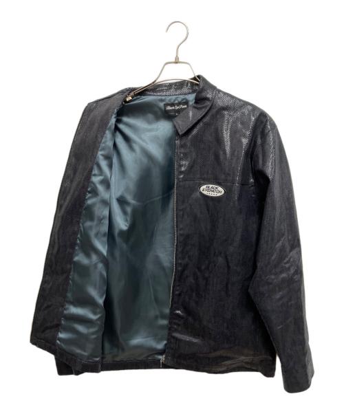 BlackEyePatch（ブラックアイパッチ）BlackEyePatch (ブラックアイパッチ) JEANS LOGO PYTHON COATED DENIM JACKET ブラック サイズ:Lの古着・服飾アイテム