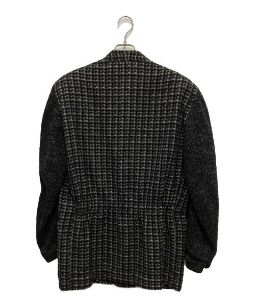 ISSEY MIYAKE MEN（イッセイミヤケメン）ISSEY MIYAKE MEN (イッセイミヤケメン) ノーカラーツイードジャケット ブラック サイズ:Mの古着・服飾アイテム