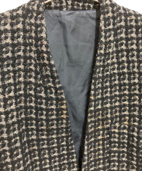 ISSEY MIYAKE MEN（イッセイミヤケメン）ISSEY MIYAKE MEN (イッセイミヤケメン) ノーカラーツイードジャケット ブラック サイズ:Mの古着・服飾アイテム