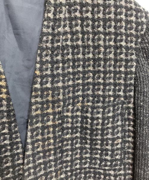 ISSEY MIYAKE MEN（イッセイミヤケメン）ISSEY MIYAKE MEN (イッセイミヤケメン) ノーカラーツイードジャケット ブラック サイズ:Mの古着・服飾アイテム